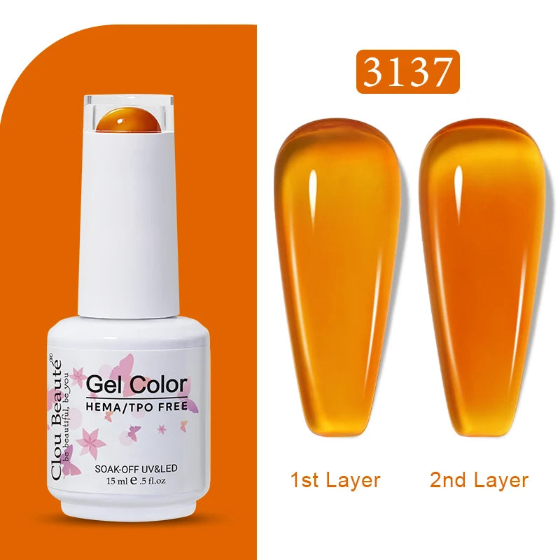 Clou Beaute Jelly Color UV Gel Manicure Summer Pink Nude Gel Nail Rainbow Nail Supplies For Professionals Semi-permanent Varnish
