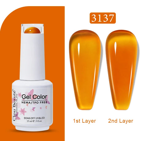 Clou Beaute Jelly Color UV Gel Manicure Summer Pink Nude Gel Nail Rainbow Nail Supplies For Professionals Semi-permanent Varnish