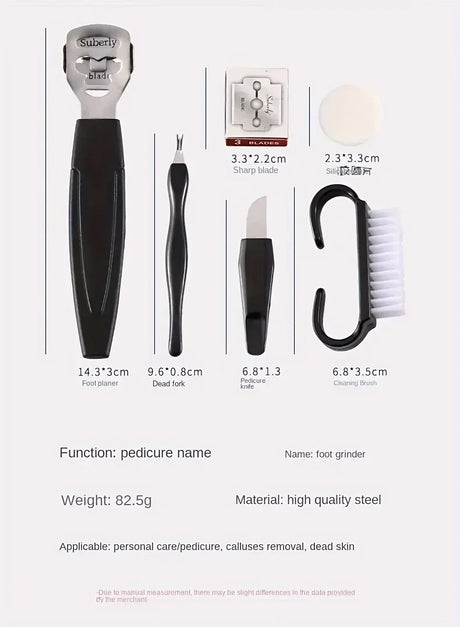 Stainless Steel Pedicure Tool Set Foot Care Kit Foot File Callus Remover Dead Skin Trimming Supplies For Home Personal Foot Spa Daily Maintenance