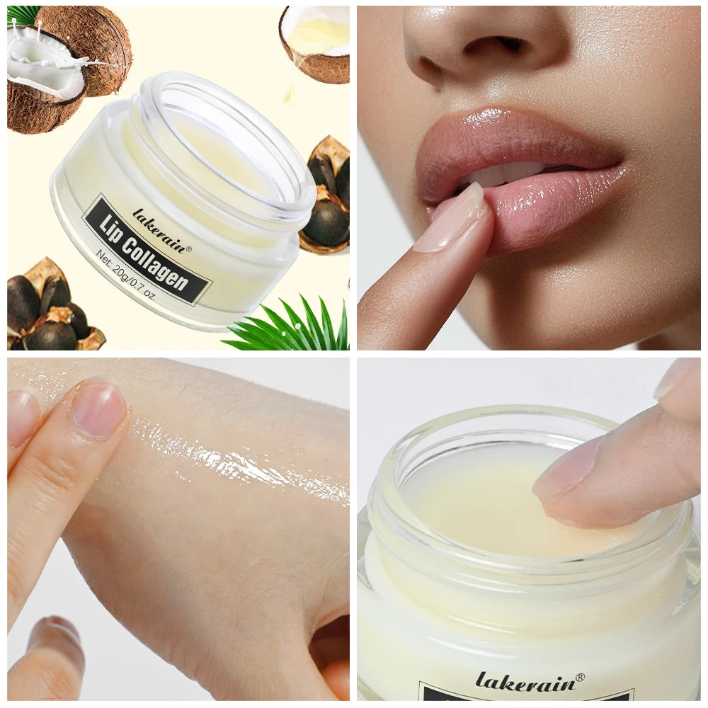 Collagen Lip Balm & Sleep Mask Deep Moisturizing Hydrating Smooth Lip Fine Lines Gentle Exfoliating Dry Dead Skin Daily Lip Care