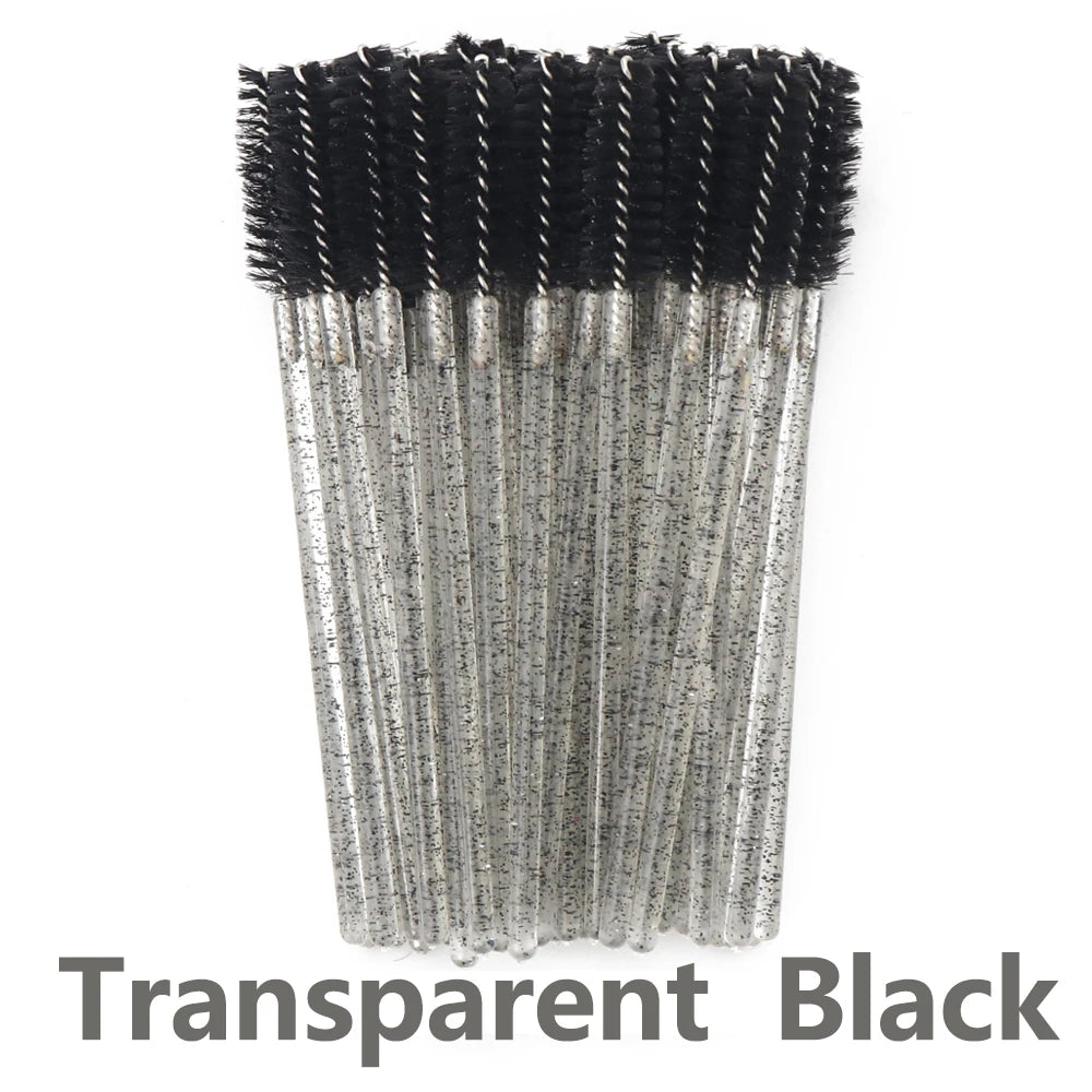 ANNAFRIS 50Pcs Disposable Eyelash Brush Soft Head Crystal Eyebrow Brush Lash Extension Brush Mascara Wand Makeup Tool