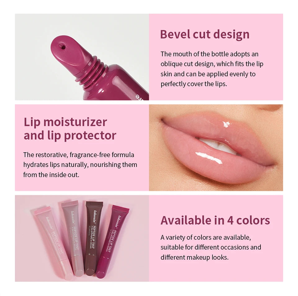 10ml Peptide Lip Mask Gel Moisturizing Lip Treatment Soften Dry Flaky Lips Lipstick Base Primer Nourishing Lip Cream Daily Lip Care Cosmetic For Women Girls