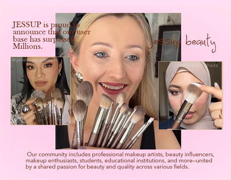 Jessup Makeup Brushes Set 15/25pcs Premium Synthetic Brown Make up Brushes Foundation Eyeshadow Concealer Blush Eyeliner, T511