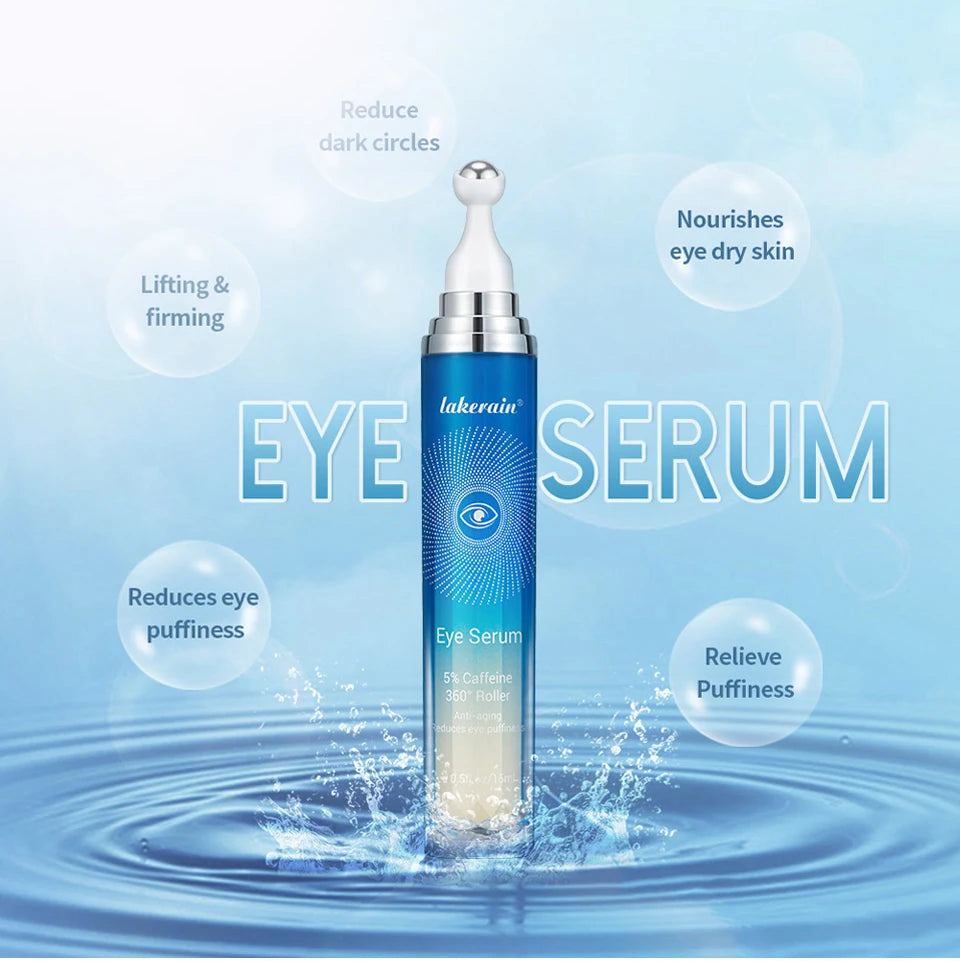 Anti-Wrinkle Eye Serum 5% Caffeine Eye Cream Eye Roller Ball Cream For Dark Circles Fades Fine Lines Remove Eye Bags 15ml