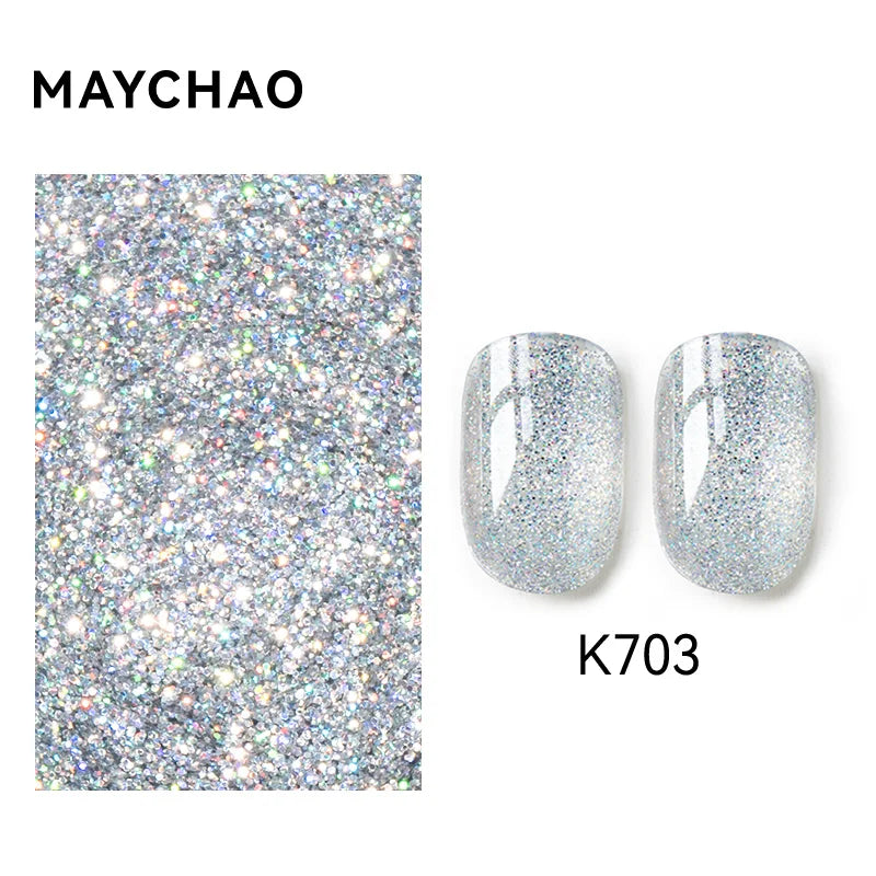MAYCHAO Cat Eye Magnetic Gel Nail Polish Glitter Effect Semi Permanent Soak Off UV Gel Varnish Manicure For Nail Art