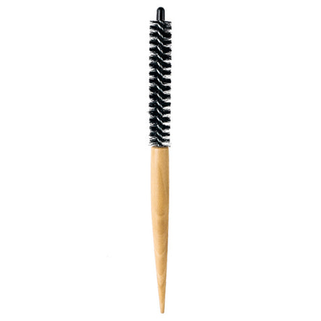 Small Round Hair Brush Wooden Handle Mini Round Hair Styling Brush for Short Hair Blow Drying