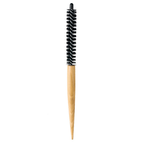 Small Round Hair Brush Wooden Handle Mini Round Hair Styling Brush for Short Hair Blow Drying