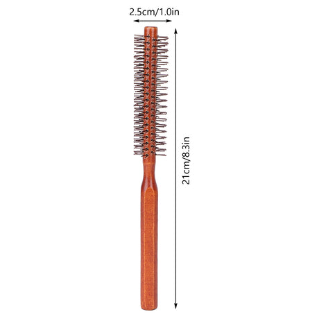 Round Styling Hair Brush Curling Roller Hairbrush Small Wood Brush Unisex for Blow Drying Home Use Curling Brush