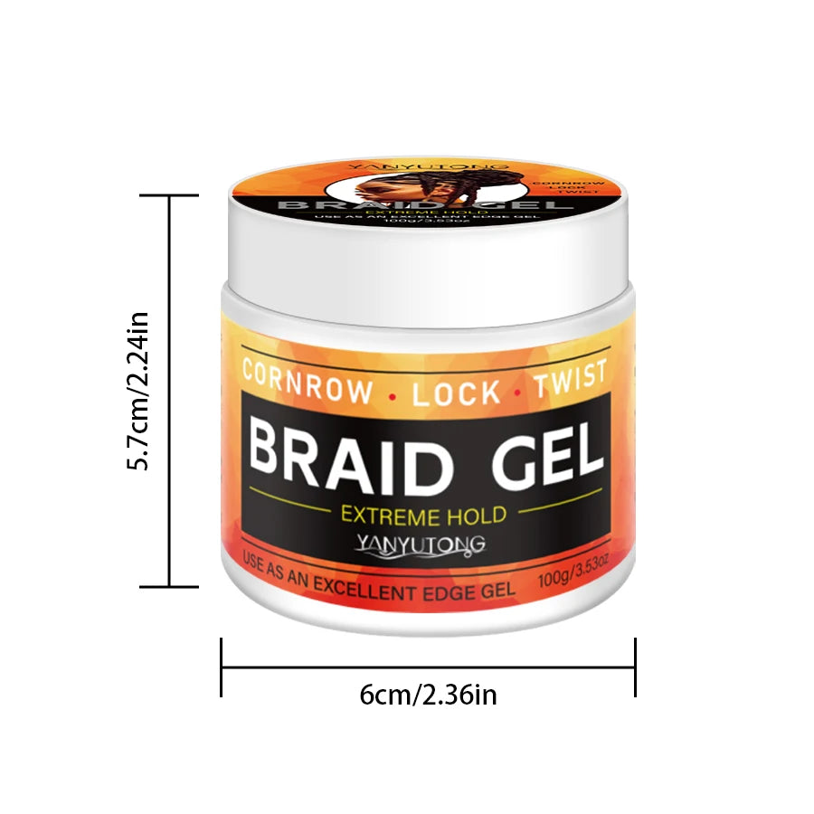 Styling Braiding Gel Wax Carbomer Long Lasting Strong Hold Pomade Anti-Frizz Smooth Hair Finishing Shaping Hair Edge Control