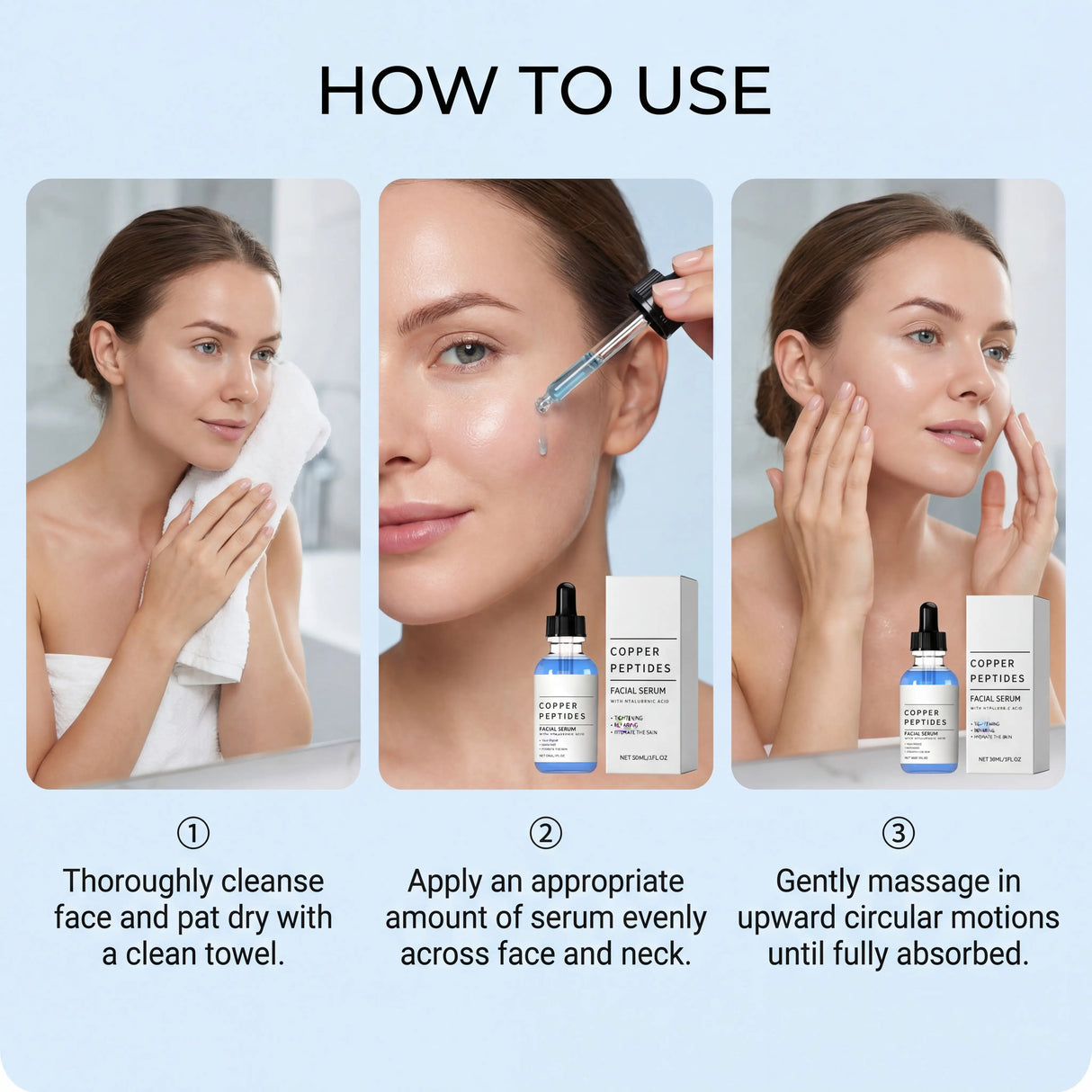 Copper Titanium Essence Hyaluronic Acid Serum For Sensitive Dry Moisturizing Brightening Soothing Face Skin Care Essence