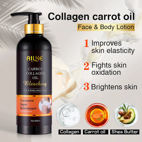 AILKE Skin Whitening Face Serum, Reduce Spots, Moisturizing, Even Skin Tone, With Organic Collagen, Skin Lightening Body Serum