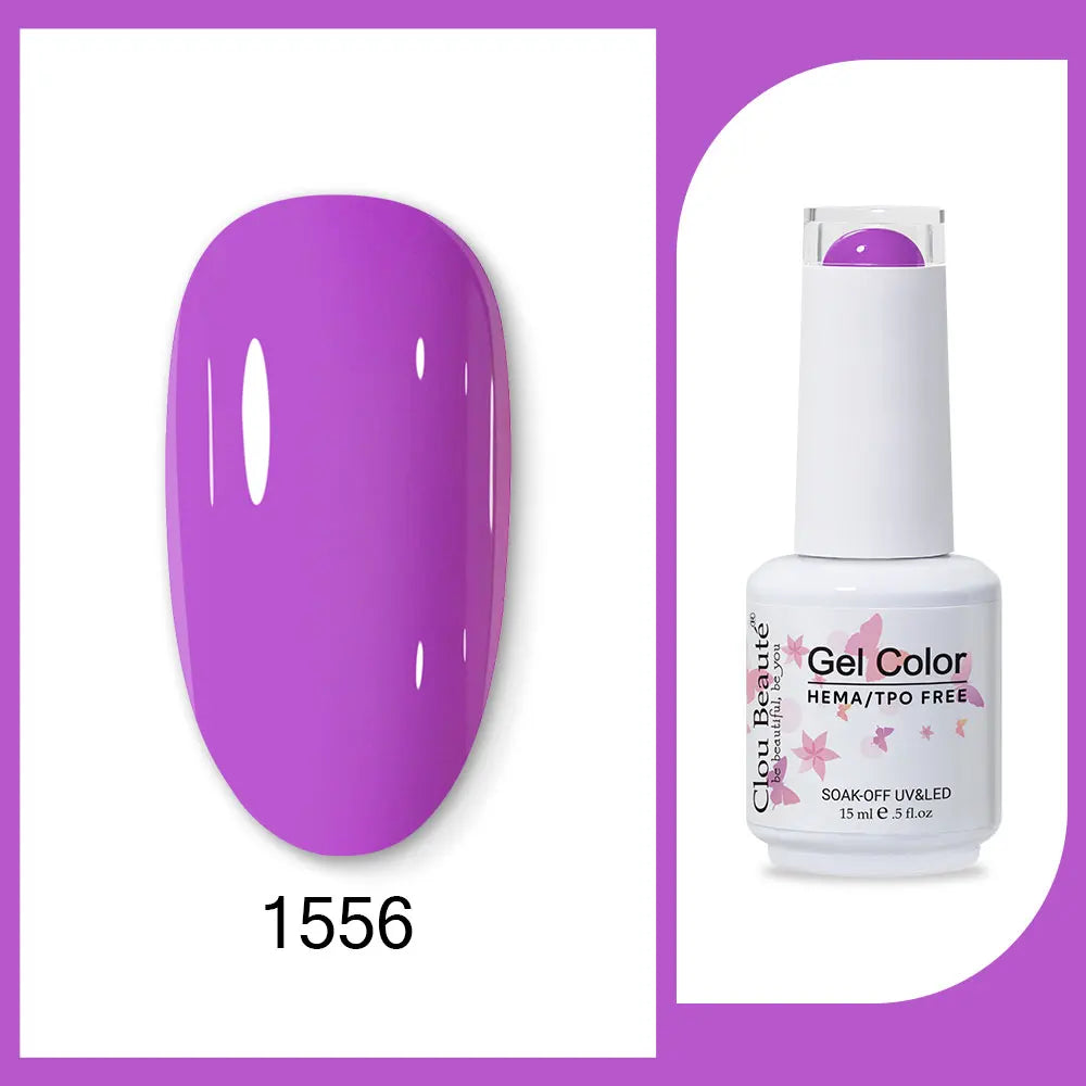 Clou Beaute Gel Color Hema TPO Free 15ml Gel Nail Varnish Soak Off UV Gel Polish Nail Art Manicure Lacquer Nail Art Jelly Gel
