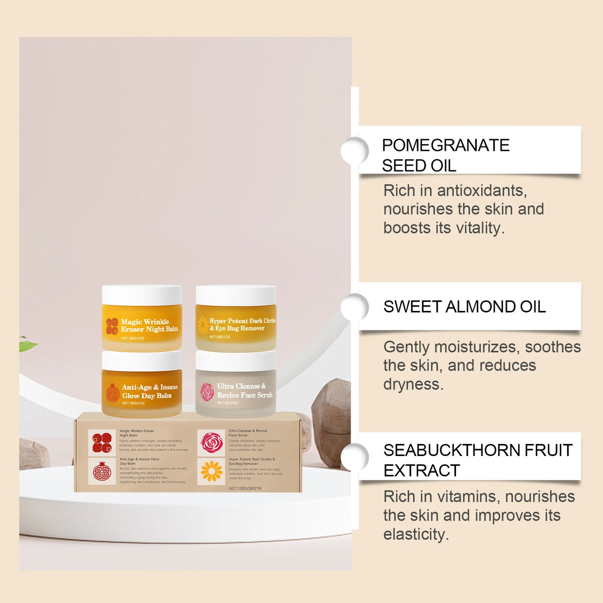 Day Night Skincare Set Moisturizing Repair Skin Barrier Brightening Facial Skins Multi Functional Skincare Eye Face Care Combov