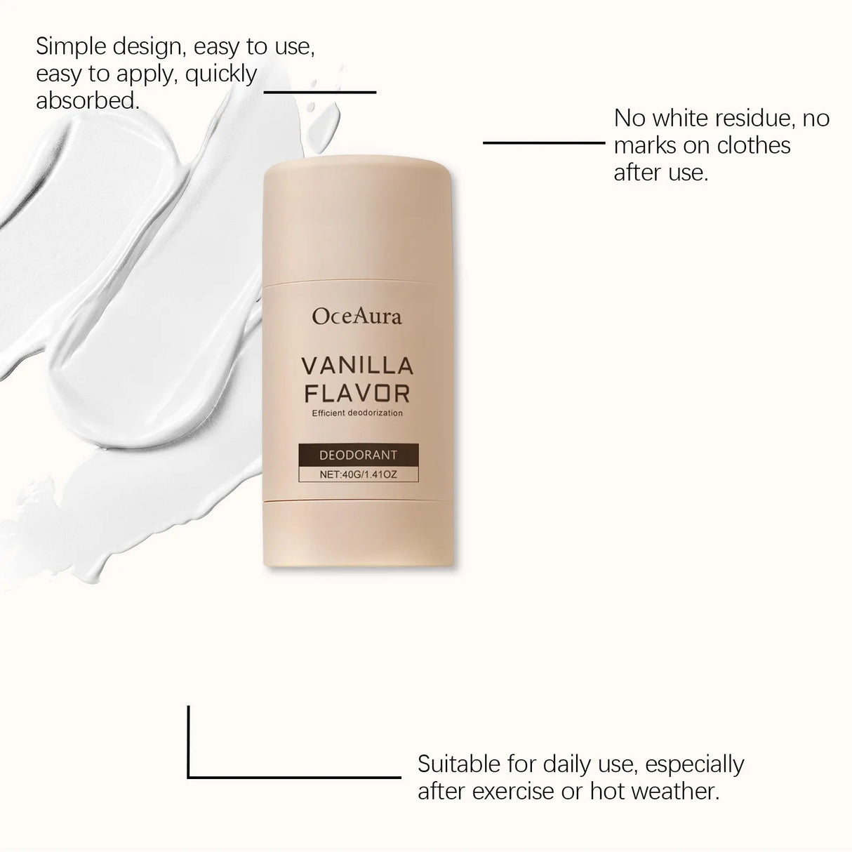 Vanilla Underarm Deodorizing Rod Lighten Odor Armpit Body Fragrance Antiperspirant Natural Moisturize Refreshing Deodorant Stick
