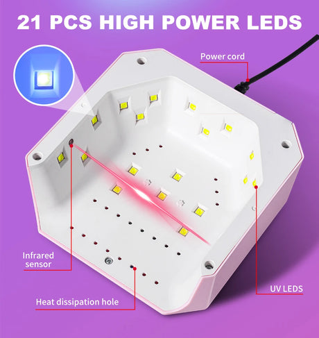 Portable Nail Dryer Lamp UV Light For Nails Eyes Protection 21LEDs UV Lamp for Gel Nails Polish Curing Dryer Home Salon Tool USB