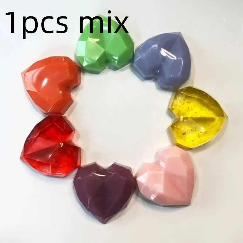 1/3/5pcs mix Diamond Heart Handmade Soap Wedding Gift Set Facial Soap with Chamomile Fragrance Essential Oil Soap