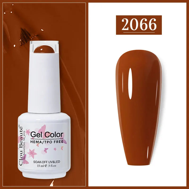 Clou Beaute Gel Nail Polish Neon Brown Royal Blue Red Green Pastal Nude Nail Art Varnishes Gel Lacquer HEMA/TPO FREE UV Gel Nail