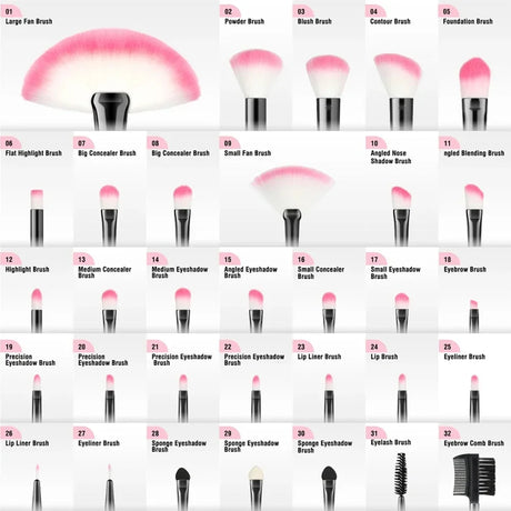 10-32PCS Makeup Brush Set Soft Fluffy Powder Foundation Contour Blush Concealer Eye Shadow Blending Makeup Kit Women Beauty Tool