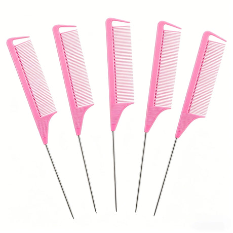 Pro Pointed Tail Salon Hairdressing Hair Styling Anti-static Comb Hair Brush Steel Needle Pin Rat Tail Combs Barber Accessories