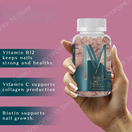 Hair Skin Nail Gummies Vitamin Supplement Biotin Multivitamin Daily Nutritional Support 60 Gummies