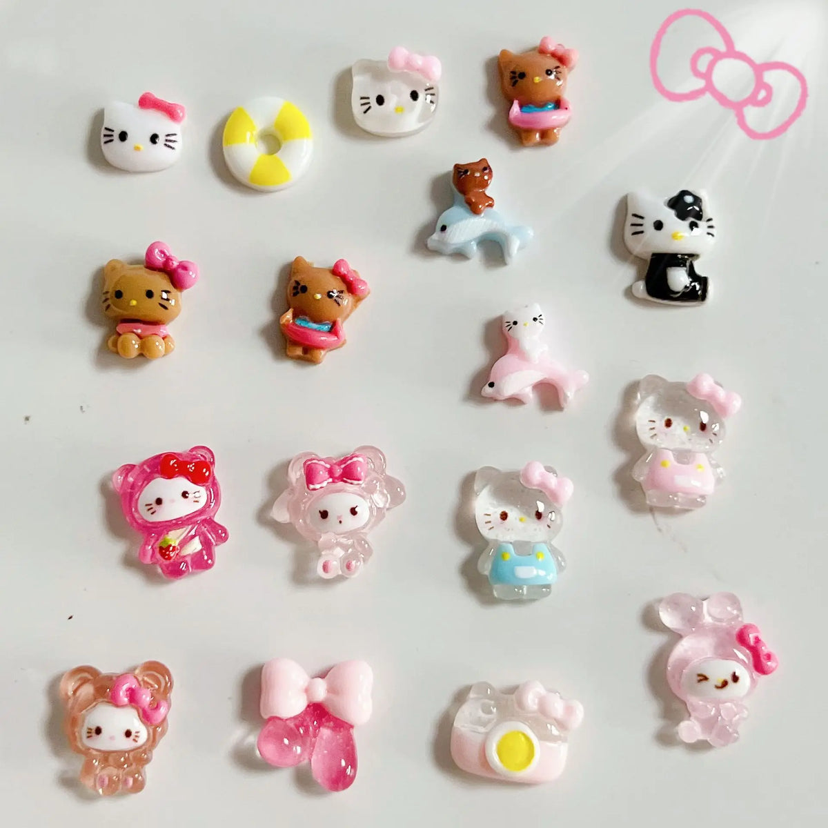 50Pcs/Pack Potdemiel cat Trendy Nail Charms - Cute Resin Cat Nail Art, Press-On Nail Decor for Kawaii Manicures