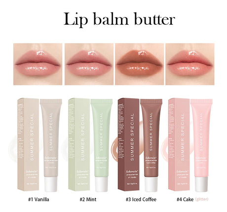 Summer Lip Balm Moisturizing Mirror Lip Gloss Lip Vanilla Mint Iced Coffee Cake Smell Lipstick Transparent Lip Oil Makeup