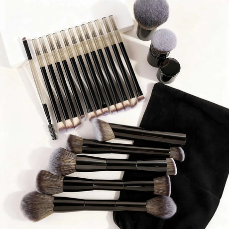 20pcs/set Pro Makeup Brushes Double Ended Foundation Concealers Blush Eye Shadows Brush for Liquid Cream Powder Blending
