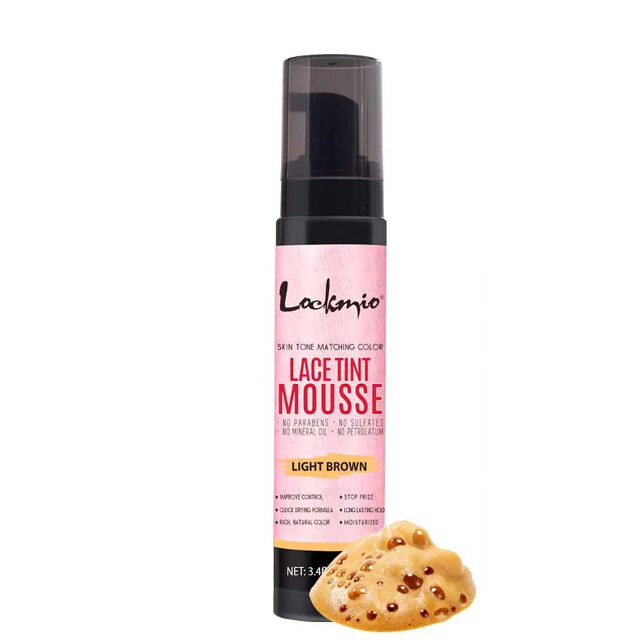 LOCKMIO 100ml Wig Tint Foam Mist for Lace Wig Frontal Dyeing Mousse Natural Quick Dry Grid Invisible Color Hair Spray for Toupee