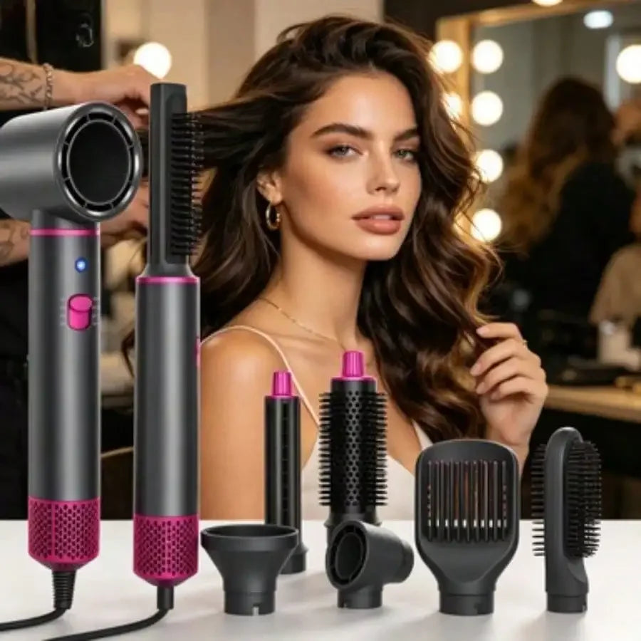 1 Set 5 In 1 Multifunctional Hair Dryer Styling Hot Air Brush Set For Women Girls Home Salon Travel Daily Use Birthday Mother's Day Christmas Holiday Gift Hair Drying Curling Straightening Volumizing Tool Hair Dryer Styling H