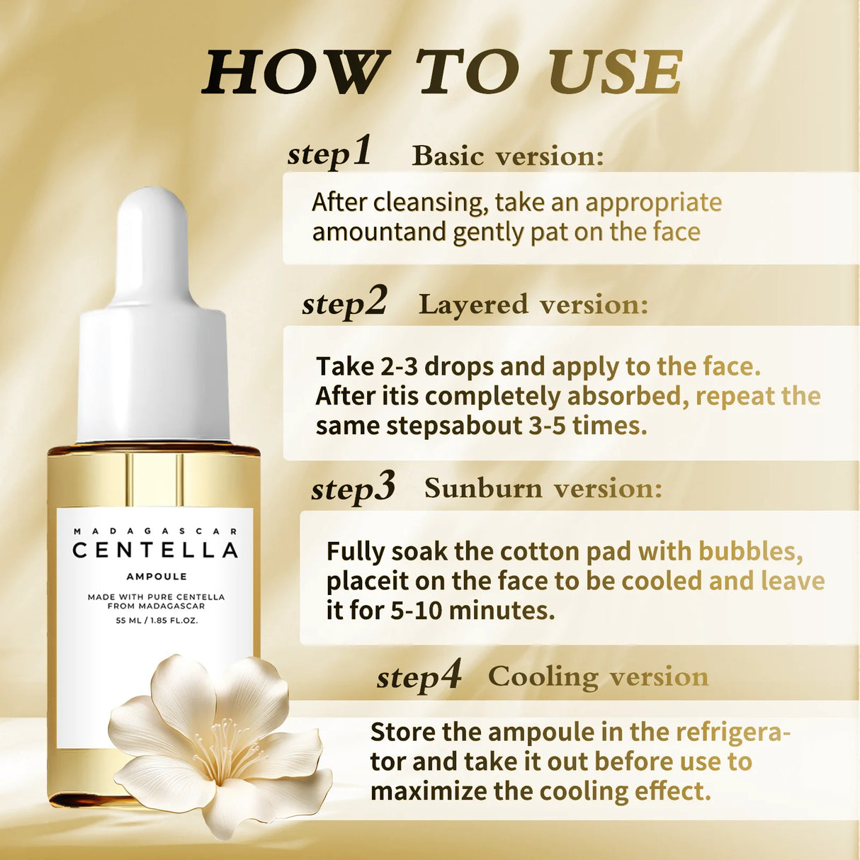 Centella Asiatica Soothing Serum 55ml - Madagascar Formula Calms Sensitive Skin, Supports Acne Care & Deeply Moisturizes.