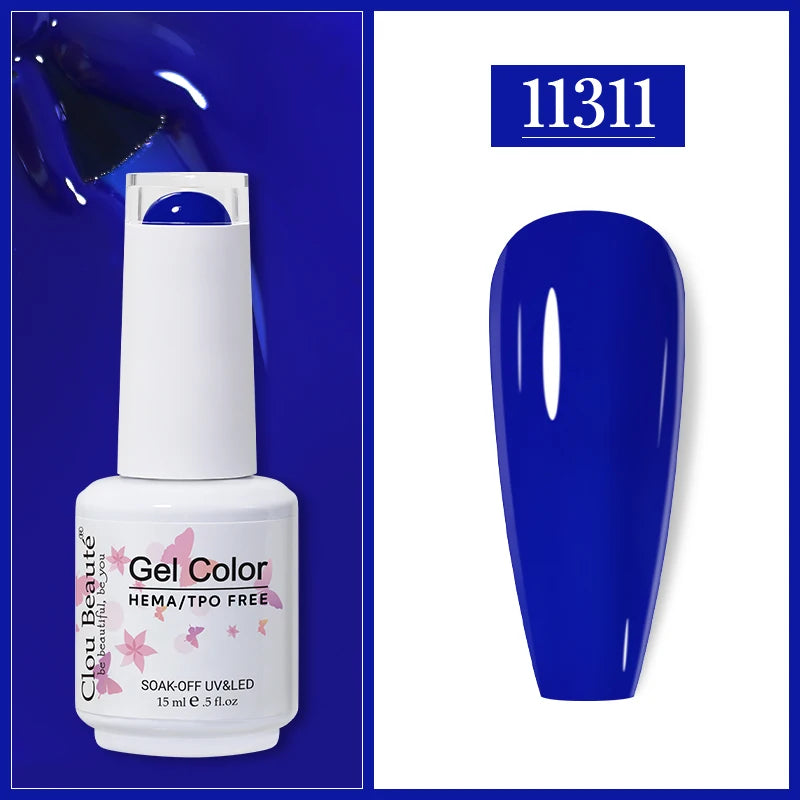 Clou Beaute Gel Nail Polish Neon Brown Royal Blue Red Green Pastal Nude Nail Art Varnishes Gel Lacquer HEMA/TPO FREE UV Gel Nail