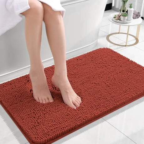 Bathroom Rugs 30x20, Extra Soft Absorbent Chenille Bath Rugs, Rubber Backing Quick Dry, Machine Washable Bath Mats for Bathroom