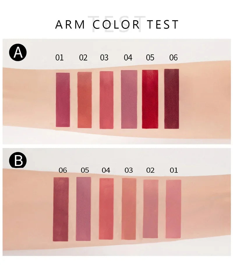 HANDAIYAN 1/6 PCS Lipstick Set Make-up for Women Non Stick Cup Waterproof Long Lasting Cosmetics Korean Makeup Matte Lipstick
