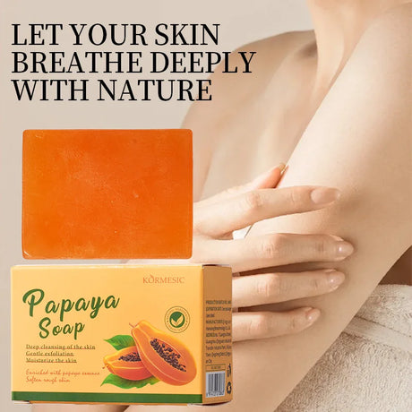 100g KORMESIC Hand Made Papaya Soap Shower Facial Soaps for cleansing anti-acne whitening brightening removing acne