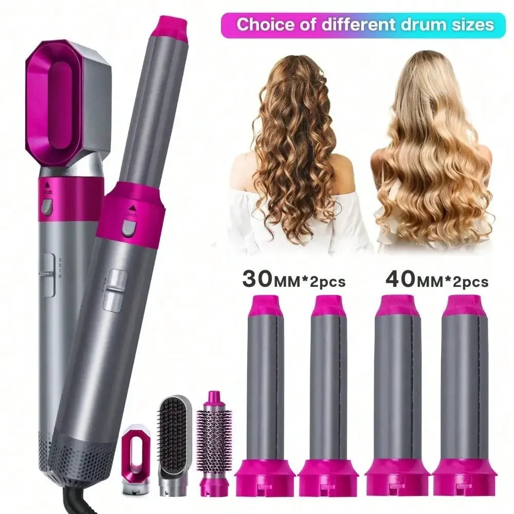 A New Generation Of Upgraded Version Of Strong Suction Five-In-One Hot Air Comb, Multi-Functional Head Changer, Hair Dryer, Straight Curling Iron, Hair Dryer
