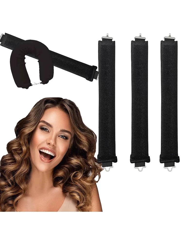 Heatless Hair Curling Rod Headband No Heat Soft Flexi Rollers Lazy Curls with Hook Sleeping Hair Styling Tool for Natural Look