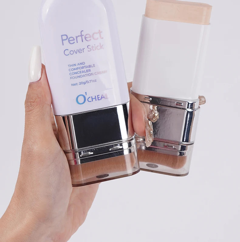 O'CHEAL Perfect Cover Stick Thin And Comfortable Concealer Foundation Cream Stick Instant Natural Waterproof Long-lasting Makeup