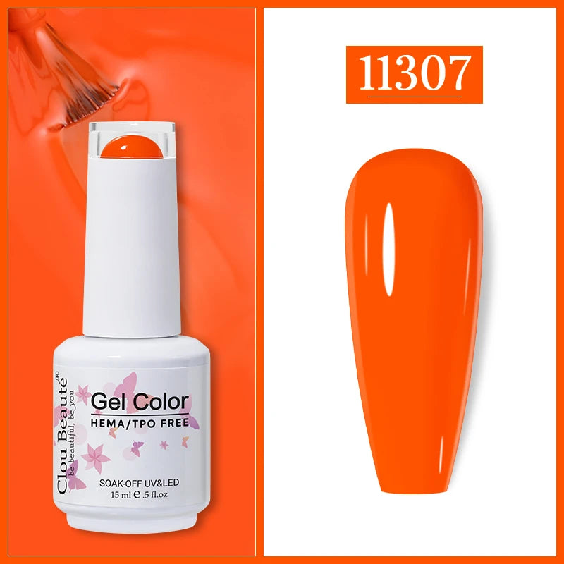 Clou Beaute Gel Nail Polish Neon Brown Royal Blue Red Green Pastal Nude Nail Art Varnishes Gel Lacquer HEMA/TPO FREE UV Gel Nail