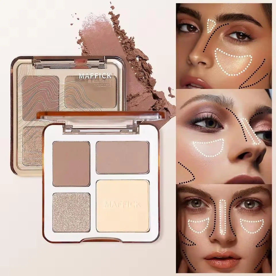 Natural Stereoscopic Face Powder Palette Matte Bronzer Contour Shading Multifunctional Highlighter Cosmetic Blush gift