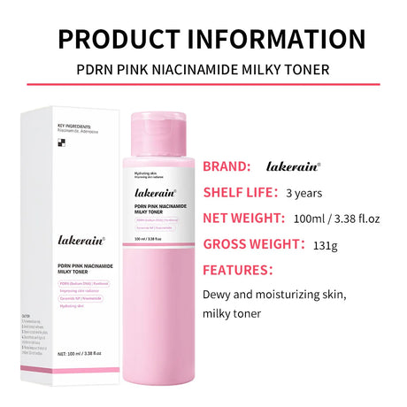 PDRN Pink Niacinamide Milky Toner for Hydrating Moisturizing Soothing Ceramide Glass Glow Skin Milky Toner Korean Skincare