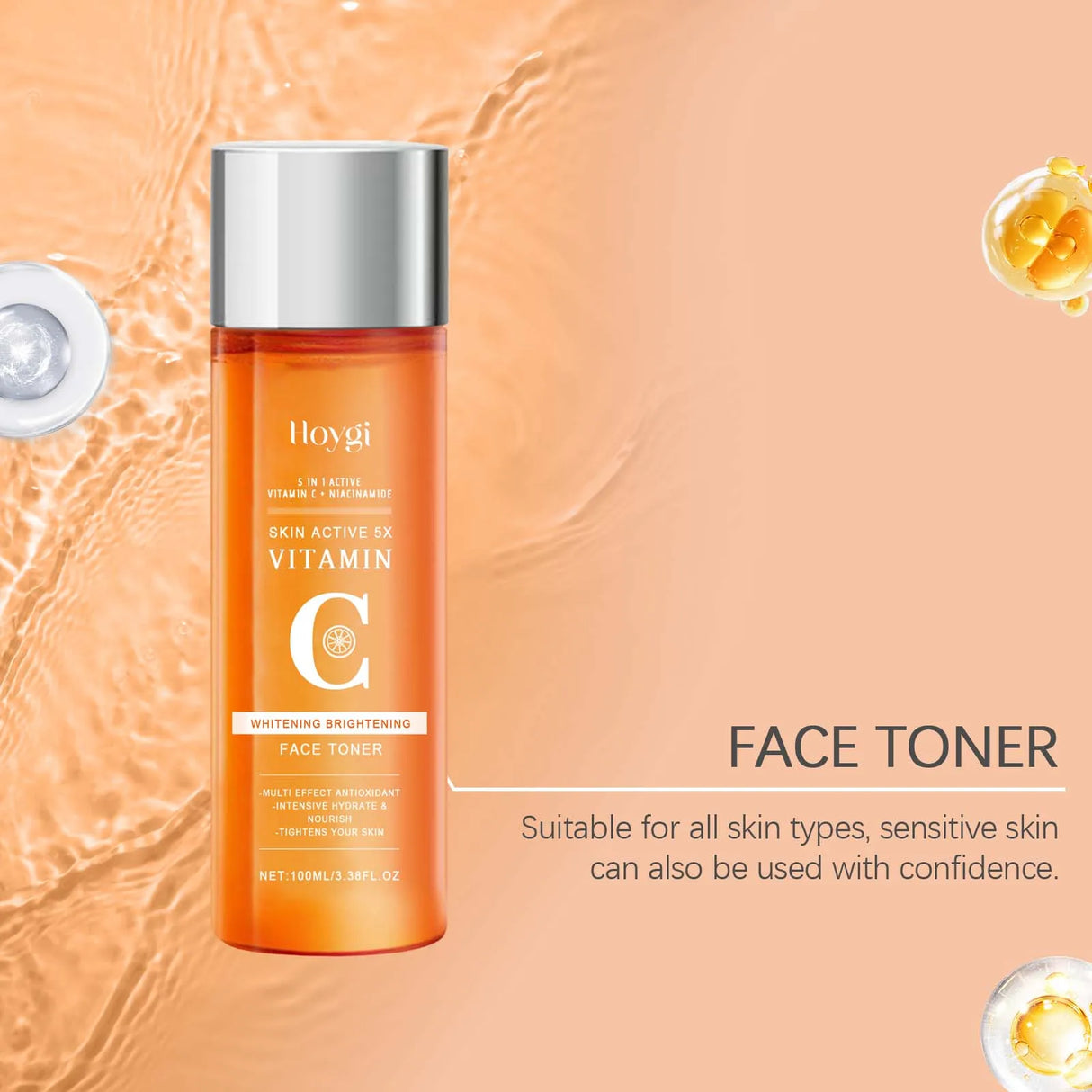 Vitamin C Hydrating Toner Moisturizing Brightening Refreshing Antioxidant Facial Essence Shrink Pores Smoothing Face Skin Care
