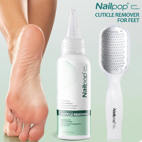 NAILPOP Foot Care Callus Softener Combo Callus Remover Gel & Foot File Set For Dry Rough Cracked Heel - Feet Exfoliator Scrubber