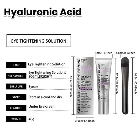 Instant Eye Care Cream With Brush Lasting Moisturizing Firming Smoothing Fine Lines Anti-Aging Eye Bag Removal Skin Care