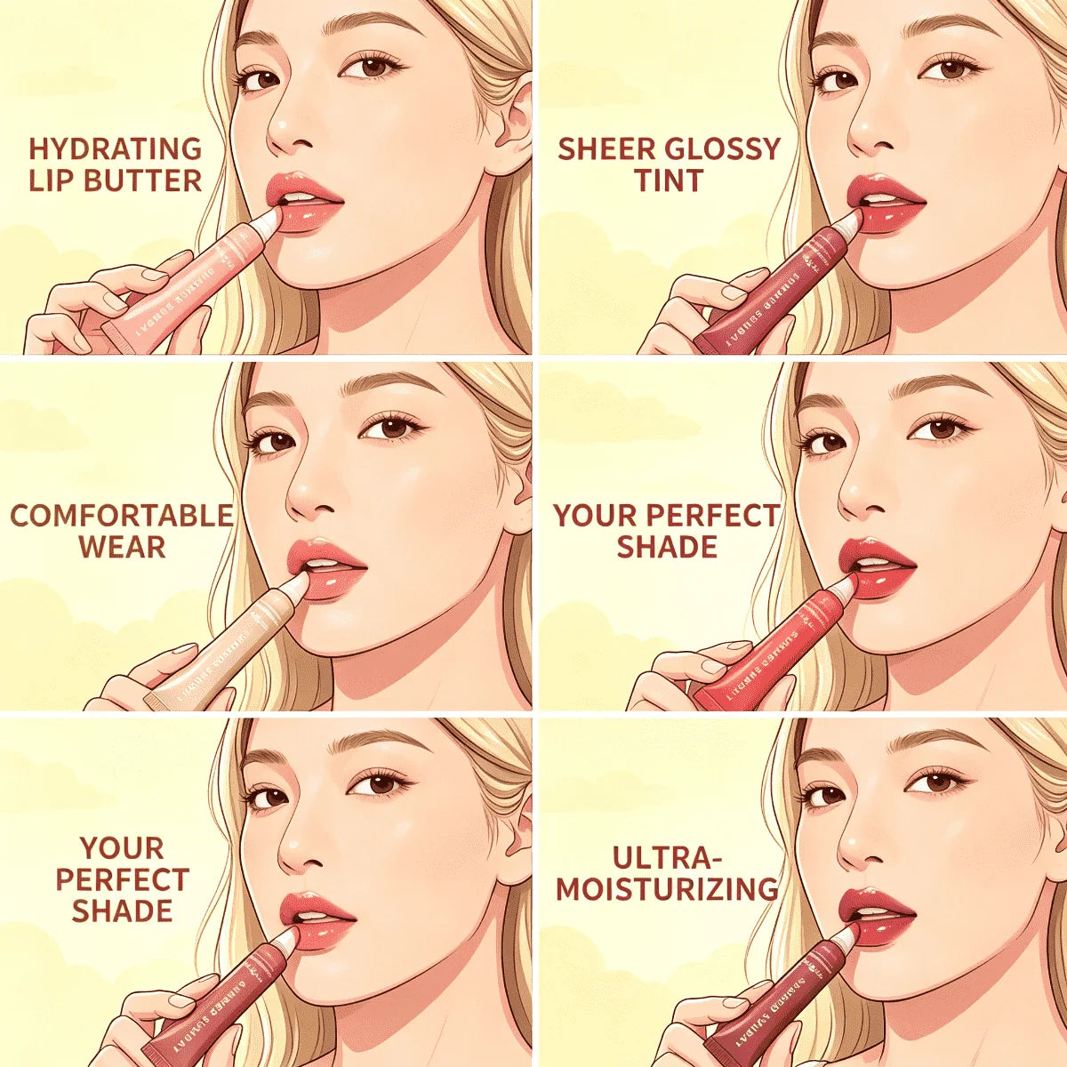 Moisturizing Plumping Lip Gloss Set Hydrating Lip Oil Repair Dry Lips Glossy Cosmetic For Women Girls