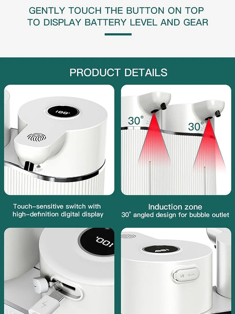 Double-Head Touchless Foam/Gel Infrared Induction Electric Automatic Senor Soap Dispenser Wall-Mounted Hand Washing Pump Machine