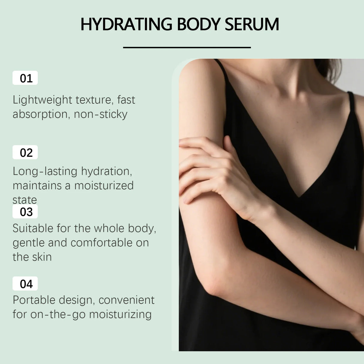 Hyaluronic Acid Body Serum for Dry Rough Skin Strengthen Moisture Barrier Enhances Elasticity Refreshing Smoothing Skin Care