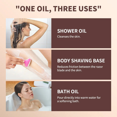 2-in-1 Bath Oil Body Cleaning Moisturizing Skin Dirt Remover Smooth Shower Gentle Cleanses Nourishes Oils For Bath Daily Care
