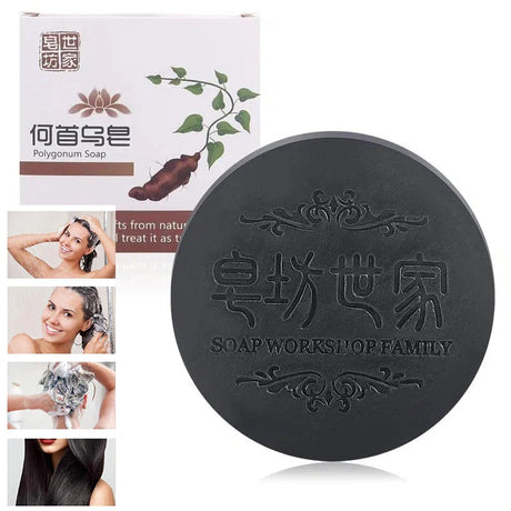 Hair Shampoo Soap Polygonum Multiflorum Black Soap Hair Care Nourishing Anti Dandruff Essential Oil Soap Moisturizing