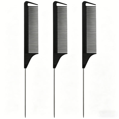 Pro Pointed Tail Salon Hairdressing Hair Styling Anti-static Comb Hair Brush Steel Needle Pin Rat Tail Combs Barber Accessories