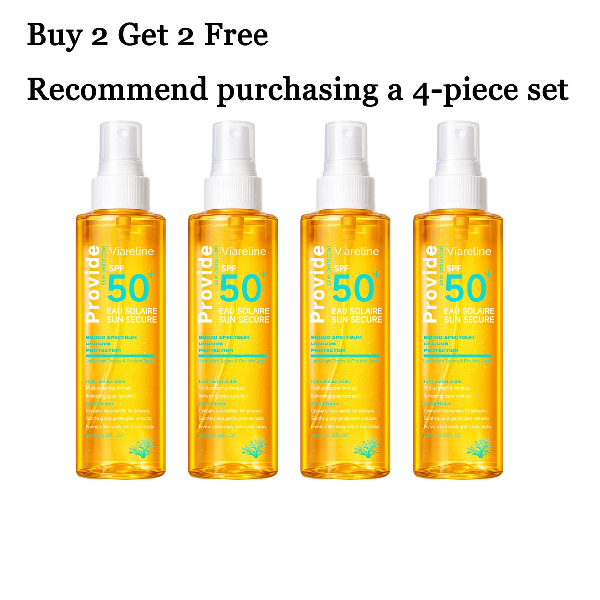100ML Spf50 Sunscreen Spray Non-stciky Protect Skin Moisturizing Enhance Smoothness Refreshing Prevent Sunburn Sunscreen Spray